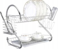 TOO KT-582 MIDI Fém Kétszintes konyhai edényszárító 25 x 52 x 38 cm - Inox