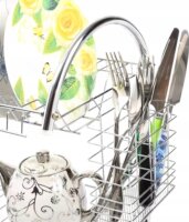 TOO KT-582 MIDI Fém Kétszintes konyhai edényszárító 25 x 52 x 38 cm - Inox