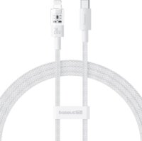 Baseus Gem USB-C apa - Lightning apa Adat és gyorstöltő kábel 1m - Fehér