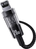 Baseus Gem USB-C apa - Lightning apa Adat és gyorstöltő kábel 1m - Fekete