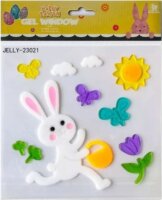 Nyuszi kosárral ablakzselé 20 x 25 cm