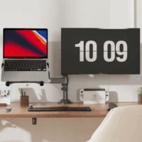 North Bayou H180FP 17"-27" TV / Monitor asztali tartó kar laptop állvánnyal - Fekete