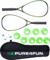 Pure4Fun Badminton 13 részes Gyors tollaslabda szett - Fekete/Zöld
