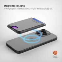 Fixed MagWallet MagSafe Műbőr Pénztárca - Fekete