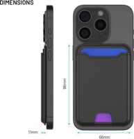 Fixed MagWallet MagSafe Műbőr Pénztárca - Fekete