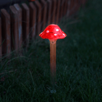 Garden of Eden 11765 Napelemes leszúrható kerti lámpa 33,5 cm - Piros gomba