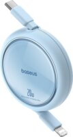 Baseus USB-C apa - Ligtning apa Kihúzható Adat és gyorstöltő kábel 1m - Kék