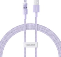 Baseus Gem USB-A apa - Lightning apa Adat és gyorstöltő kábel 1m - Lila