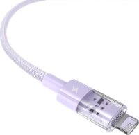Baseus Gem USB-A apa - Lightning apa Adat és gyorstöltő kábel 1m - Lila
