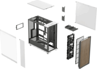 Fractal Design North XL RC TG Clear Midi Torony Számítógépház + 3db 140mm ventilátor - Fehér