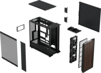 Fractal Design North XL RC TG Dark Midi Torony Számítógépház + 3db 140mm ventilátor - Fekete