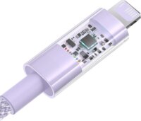 Baseus Gem USB-A apa - Lightning apa Adat és gyorstöltő kábel 2m - Lila