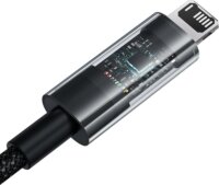 Baseus Gem USB-A apa - Lightning apa Adat és gyorstöltő kábel 2m - Fekete
