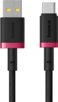 Baseus Dura USB-A apa - USB-C apa Adat és gyorstöltő kábel 2m - Fekete/Piros
