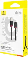 Baseus Dura USB-A apa - USB-C apa Adat és gyorstöltő kábel 2m - Fekete/Piros