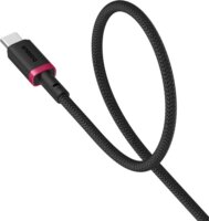 Baseus Dura USB-A apa - USB-C apa Adat és gyorstöltő kábel 1m - Fekete/Piros