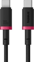 Baseus Dura USB-C apa - USB-C apa Adat és gyorstöltő kábel 2m - Fekete/Piros