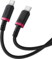 Baseus Dura USB-C apa - USB-C apa Adat és gyorstöltő kábel 2m - Fekete/Piros