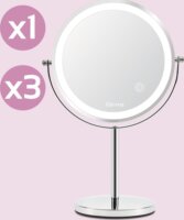 Girmi BE02 LED Asztali Kozmetikai Sminktükör Ø 17 cm - Ezüst