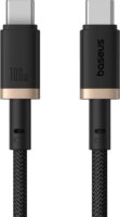 Baseus Dura USB-C apa - USB-C apa Adat és gyorstöltő kábel 1m - Fekete/Arany