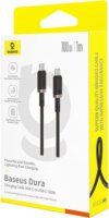 Baseus Dura USB-C apa - USB-C apa Adat és gyorstöltő kábel 1m - Fekete/Arany