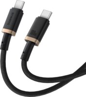 Baseus Dura USB-C apa - USB-C apa Adat és gyorstöltő kábel 1m - Fekete/Arany