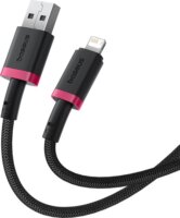 Baseus Dura USB-A apa - Lightning apa Adat és gyorstöltő kábel 2m - Fekete/Piros