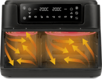 Girmi FG26 AirFryer Forrólevegős sütő 3,5L + 5,5L 2400 Watt - Fekete