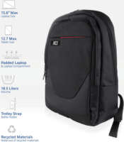 ACT AC8565 Suburb 15,6" Laptop Hátizsák - Fekete