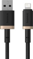 Baseus Dura USB-A apa - Lightning apa Adat és gyorstöltő kábel 1m - Fekete/Arany