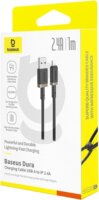 Baseus Dura USB-A apa - Lightning apa Adat és gyorstöltő kábel 1m - Fekete/Arany