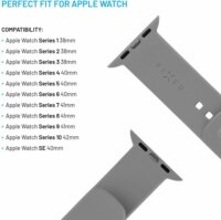 Fixed Sporty Apple Watch Apple Watch S1/S2/S3/S4/S5/S6/S7/S8/S9/S10/SE Szilikon Szíj 38/40/41/42mm - Világos Szürke