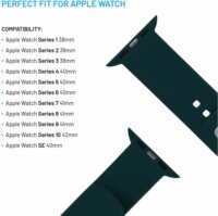 Fixed Sporty Apple Watch Apple Watch S1/S2/S3/S4/S5/S6/S7/S8/S9/S10/SE Szilikon Szíj 38/40/41/42mm - Sötétzöld