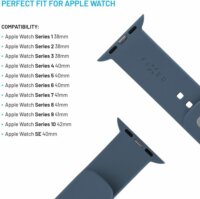 Fixed Sporty Apple Watch Apple Watch S1/S2/S3/S4/S5/S6/S7/S8/S9/S10/SE Szilikon Szíj 38/40/41/42mm - Zöldeskék