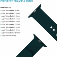 Fixed Sporty Apple Watch Apple Watch S4/S5/S6/S7/S8/S9/S10/SE Szilikon Szíj 42/44/45/46mm - Sötétzöld