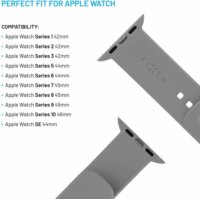 Fixed Sporty Apple Watch Apple Watch S4/S5/S6/S7/S8/S9/S10/SE Szilikon Szíj 42/44/45/46mm - Világosszürke
