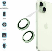 Fixed Apple iPhone 15 / 15 Plus kameravédő üveg - Világoszöld
