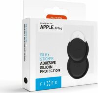 Fixed Silky Sticker Pro Apple AirTag Ragasztós Tok - Fekete (2 db / csomag)