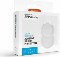 Fixed Silky Sticker Pro Apple AirTag Ragasztós Tok - Fehér (2 db / csomag)