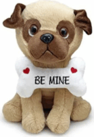 Mopsz kutyus felirattal plüssfigura 20 cm - Többféle