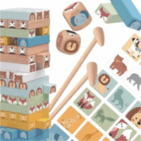 Tooky Toy Állatos fa ügyességi építőjáték