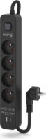 Kerg M02523 Túlfeszültségvédő Elosztó 4 aljzatos USB-C + USB-A 16A 3m - Fekete