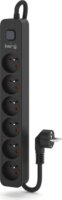 Kerg M02519 Túlfeszültségvédő Elosztó 6 aljzatos 16A 1,5m - Fekete