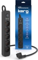 Kerg M02518 Túlfeszültségvédő Elosztó 5 aljzatos 16A 5m - Fekete