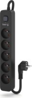 Kerg M02518 Túlfeszültségvédő Elosztó 5 aljzatos 16A 5m - Fekete