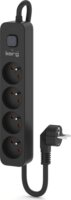 Kerg M02515 Túlfeszültségvédő Elosztó 4 aljzatos 16A 5m - Fekete
