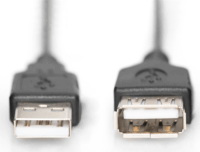 Digitus AK-300200-030-S High Speed USB-A apa - USB-A anya 2.0 árnyékolatlan hosszabbítókábel 3m - Fekete