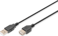 Digitus AK-300200-030-S High Speed USB-A apa - USB-A anya 2.0 árnyékolatlan hosszabbítókábel 3m - Fekete