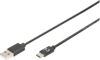Digitus AK-300154-018-S High Speed USB-A apa - USB-C apa Adat és töltőkábel 1,8m - Fekete