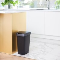 Rotho Twist Silver 25 literes Billenőfedeles szemetes - Fekete